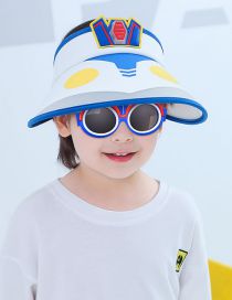 Sombrero De Protección Solar Para Niños Con Parte Superior Vacía Impresa En Plástico + Juego De Gafas De Sol