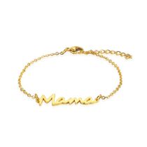 Fashion Golden Single Layer Chain Stainless Steel Letter Double Layer Bracelet