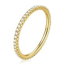 Fashion Gold Silver Diamond Round Ring
