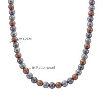 Fashion Color Matching 12mm Pearl Bead Necklace