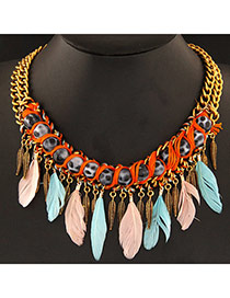 Fashion Multicolor Leaf & Feather Shape Decorated Tassel Design