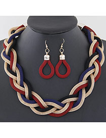 Fashion Red Metal Chain Weave Simple Design