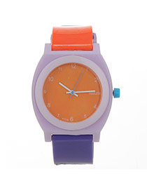 Fashion Orange+purple Arabic Numeral Decorated Simple Design