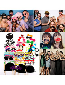 Funny Multicolor Various Shape Simple Design Photo Props (58pcs)