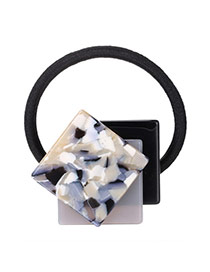 Elegant Khaki Three Square Decorated Simple Design Acrylic Hair band hair hoop