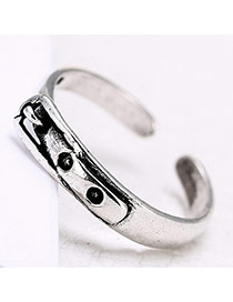 Retro Silver Color Metal Buckle Decorated Opening Ring