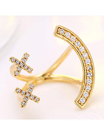 Lovely Gold Color Smiley Face Shape Design Simple Opening Ring