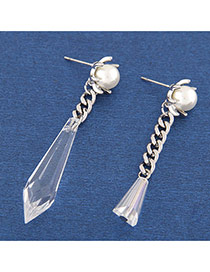 Sweet Silver Color Irregular Shape Pendant Decorated Asymmetric Simple Earrings